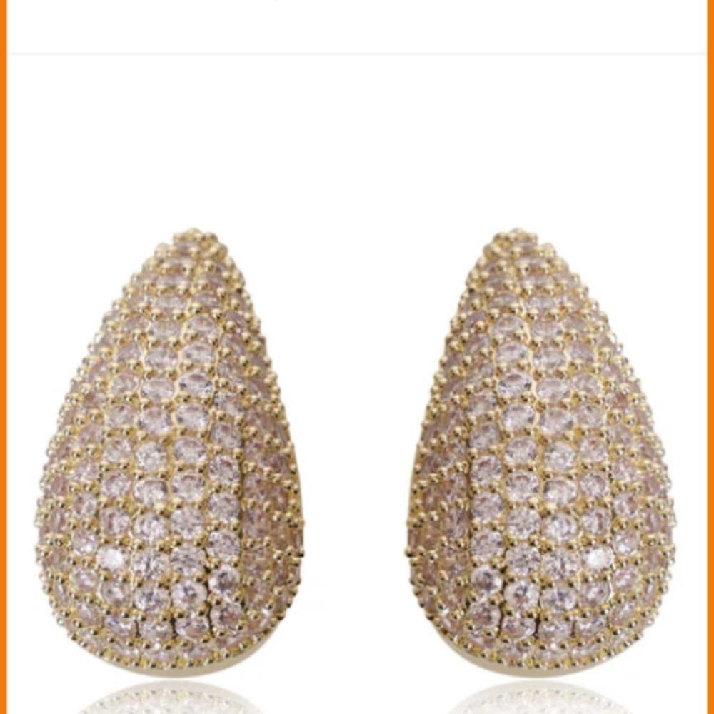 NARINA Pave Teardrop Earrings
